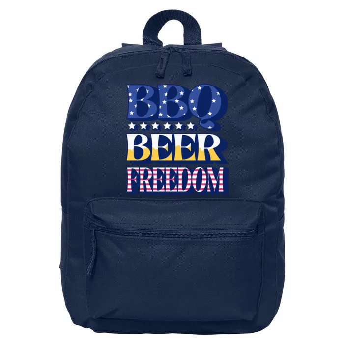 BBQ Beer Freedom Patriotic 16 in Basic Backpack