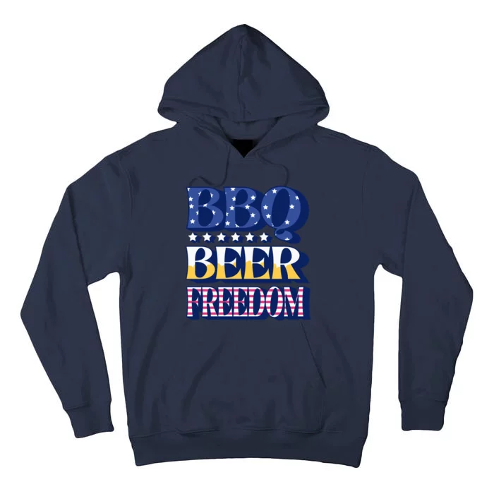 BBQ Beer Freedom Patriotic Tall Hoodie