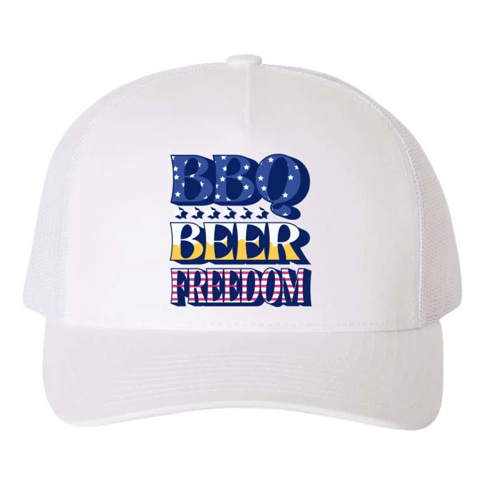 BBQ Beer Freedom Patriotic Yupoong Adult 5-Panel Trucker Hat