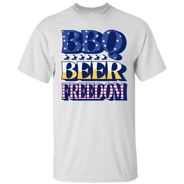 BBQ Beer Freedom Patriotic Tall T-Shirt