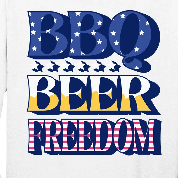 BBQ Beer Freedom Patriotic Tall Long Sleeve T-Shirt