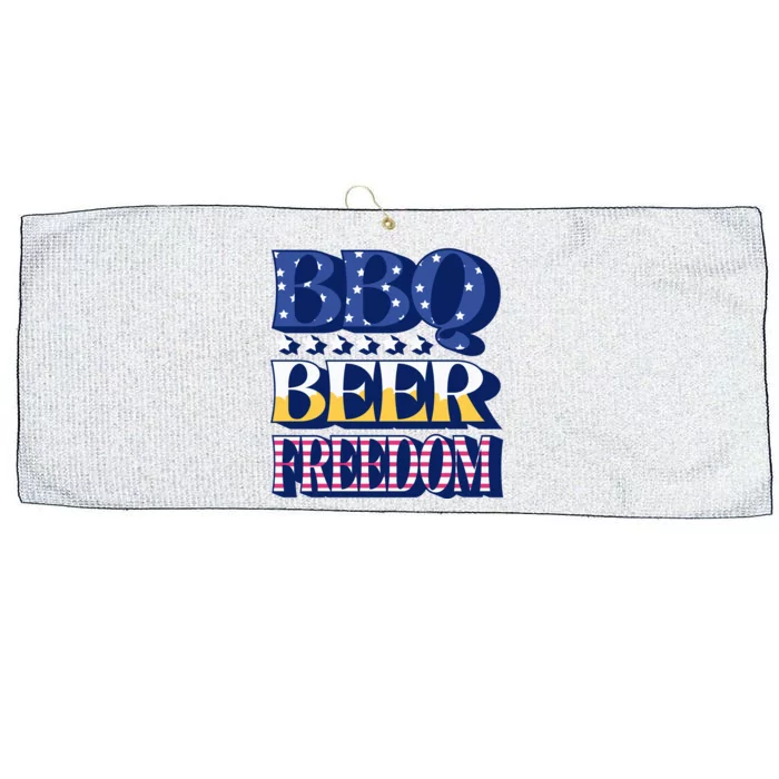 BBQ Beer Freedom Patriotic Large Microfiber Waffle Golf Towel