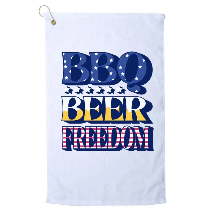 BBQ Beer Freedom Patriotic Platinum Collection Golf Towel