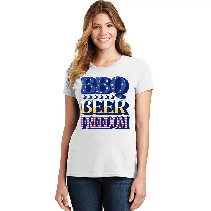 BBQ Beer Freedom Patriotic Women's T-Shirt