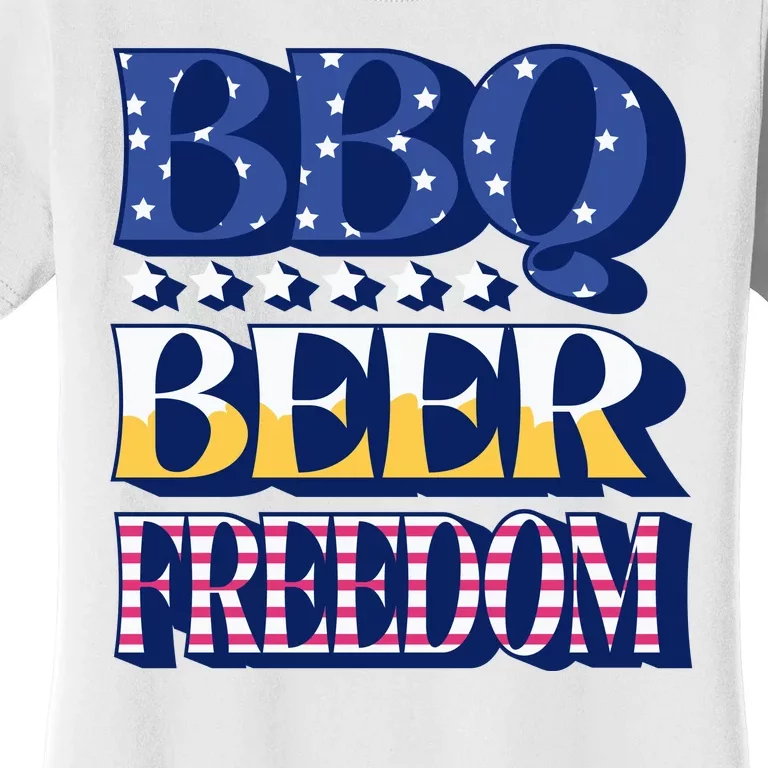 BBQ Beer Freedom Patriotic Women's T-Shirt