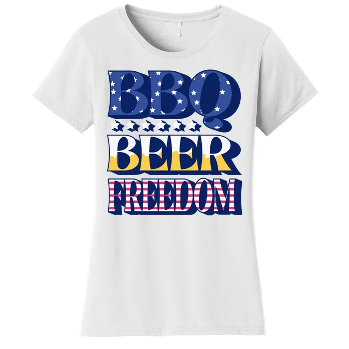 BBQ Beer Freedom Patriotic Women's T-Shirt