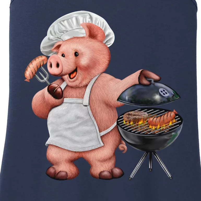 BBQ Pig Grilling Ladies Essential Tank