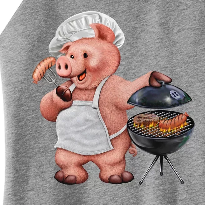 BBQ Pig Grilling Women’s Perfect Tri Rocker Tank