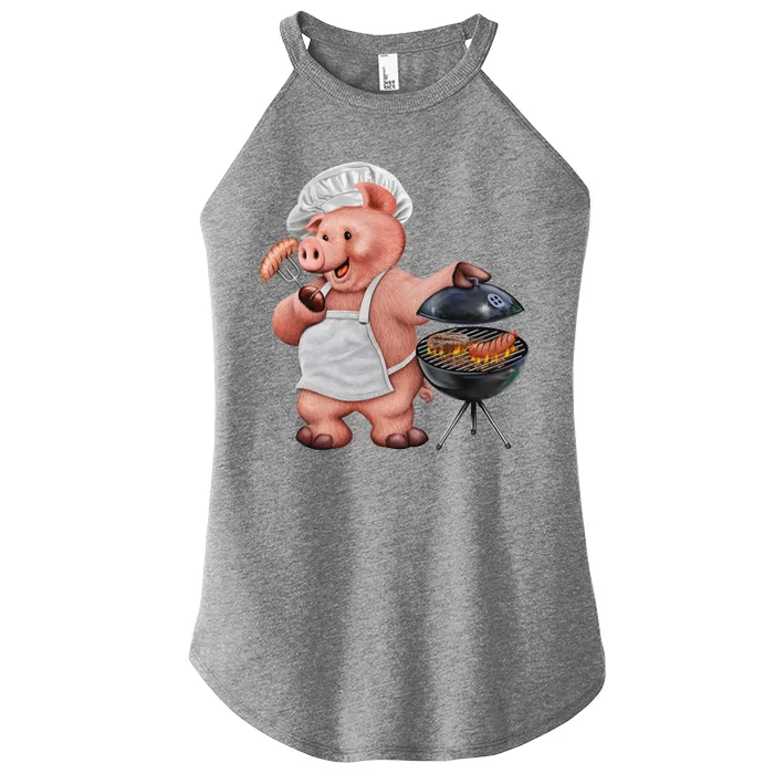 BBQ Pig Grilling Women’s Perfect Tri Rocker Tank