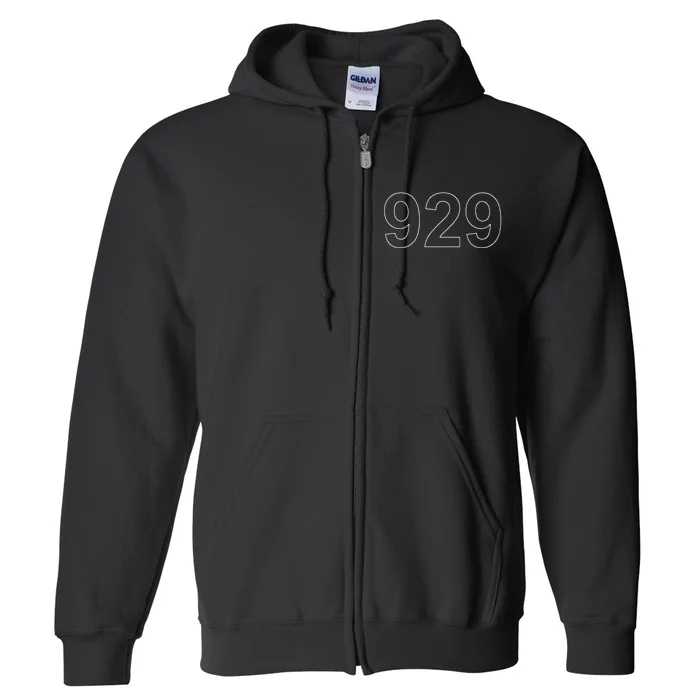 Bronx Brooklyn Queens New York City Area Code 929 Full Zip Hoodie