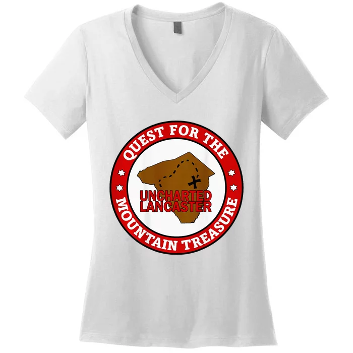 BuzzardS Booty Quest For The Mountain Treasure Women's V-Neck T-Shirt