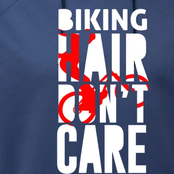 Best Bicycle Quotes Gift Biking Hair Dont Care Cute Gift Performance Fleece Hoodie