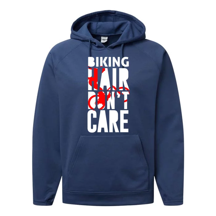 Best Bicycle Quotes Gift Biking Hair Dont Care Cute Gift Performance Fleece Hoodie