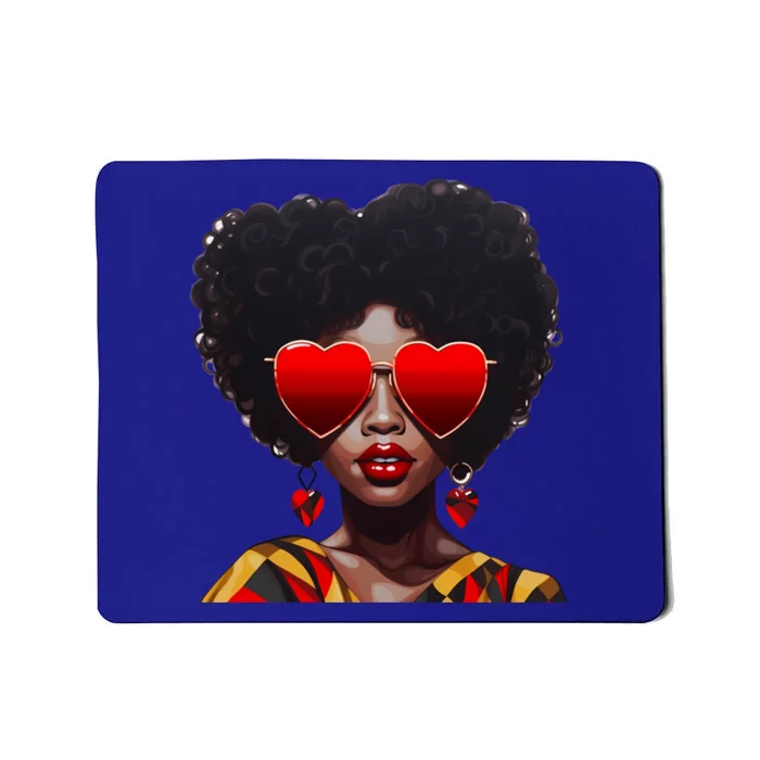 Beautiful Black Queen Afro Heart Sunglasses Junenth Pride Meaningful Gift Mousepad