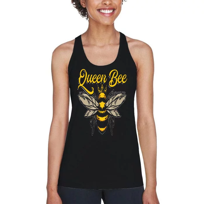 Beekeeping Bee Queen Crown Beekeeper Women's Racerback Tank