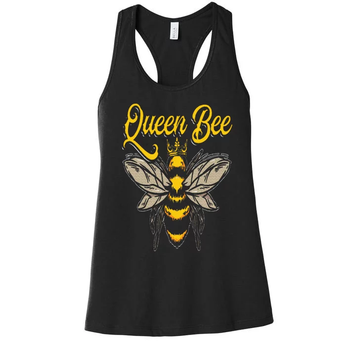 Beekeeping Bee Queen Crown Beekeeper Women's Racerback Tank