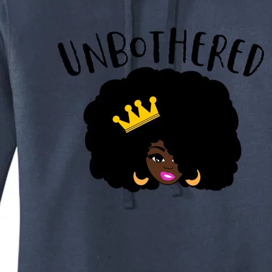 Beautiful Black Queen Afro Crown Unbothered Brown Skin Queen Gift Women's Pullover Hoodie