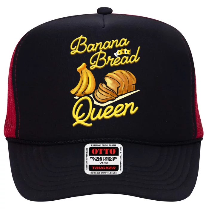 Banana Bread Queen Baking Vegan Baker Gift High Crown Mesh Trucker Hat