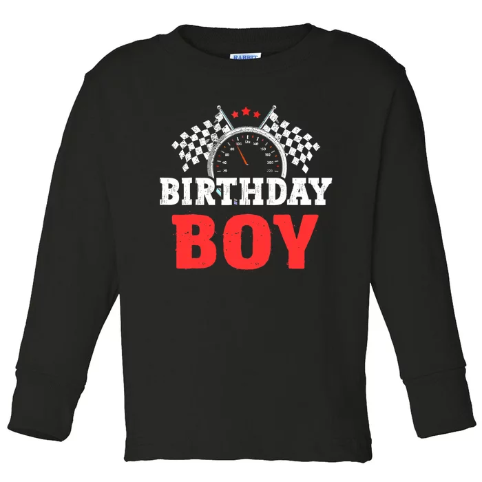 Birthday Boy Race Car Racing Car Driver Birthday Crew Toddler Long Sleeve Shirt