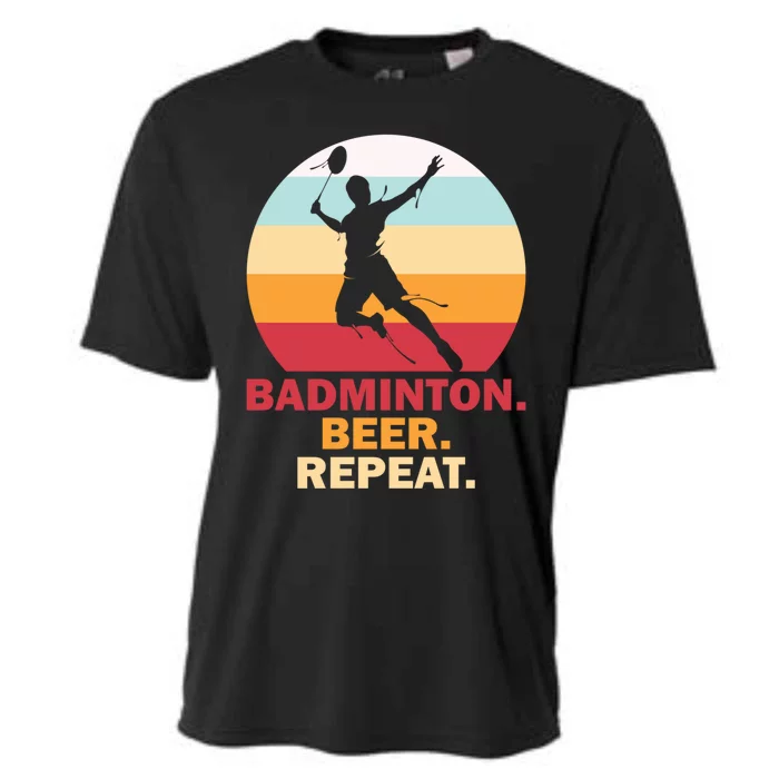 Badminton Beer Repaet Badminton Cool Gift Cooling Performance Crew T-Shirt