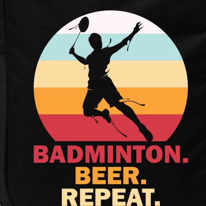 Badminton Beer Repaet Badminton Cool Gift Impact Tech Backpack