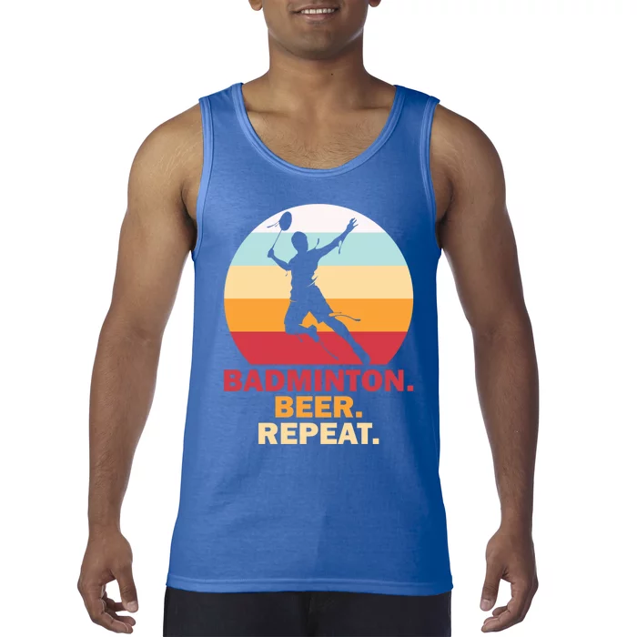 Badminton Beer Repaet Badminton Cool Gift Tank Top