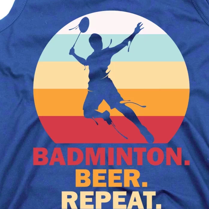 Badminton Beer Repaet Badminton Cool Gift Tank Top