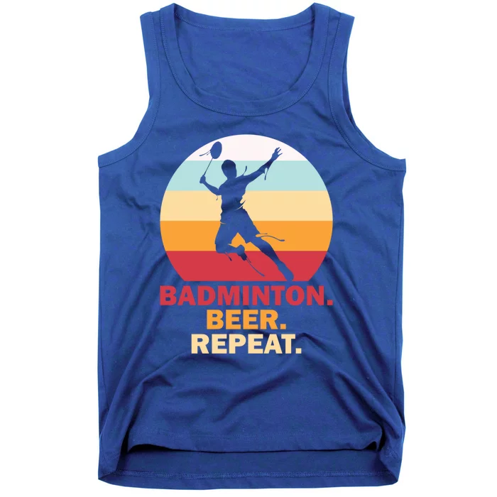 Badminton Beer Repaet Badminton Cool Gift Tank Top