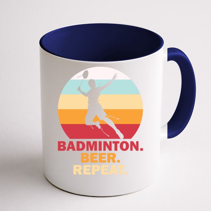 Badminton Beer Repaet Badminton Cool Gift Front & Back Coffee Mug