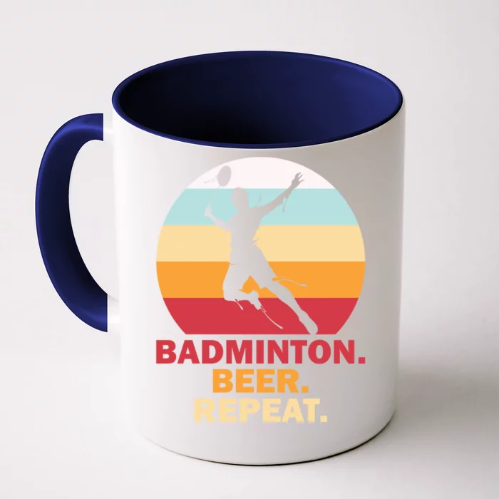 Badminton Beer Repaet Badminton Cool Gift Front & Back Coffee Mug