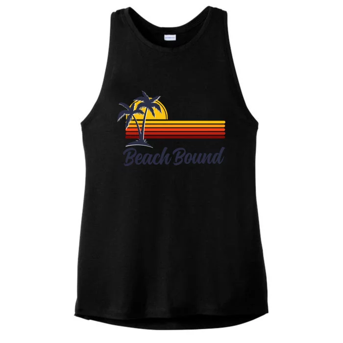 Beach Bound Retro Summer Fun Family Vacation Trip Gift Ladies Tri-Blend Wicking Tank