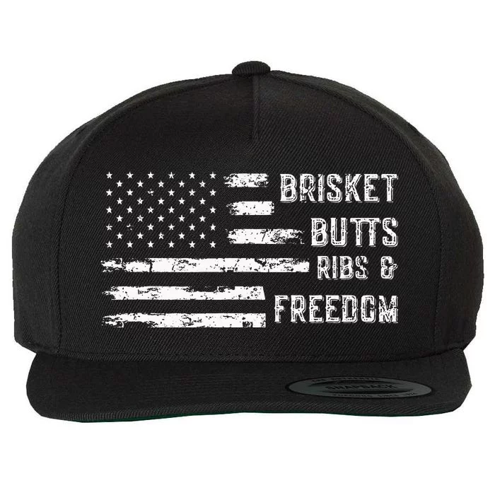 Brisket Butts Ribs And Freedom BBQ Wool Snapback Cap