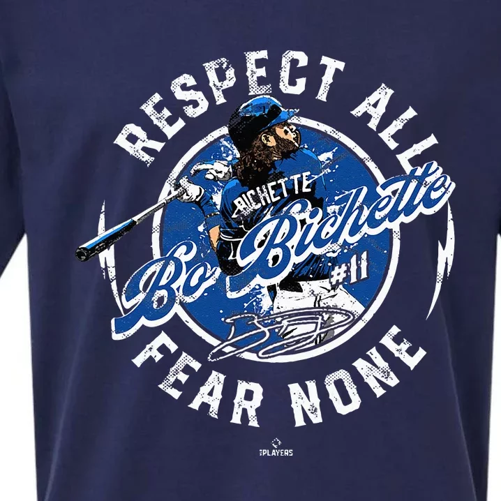 Bo Bichette Respect All Fear None Toronto Canada Sueded Cloud Jersey T-Shirt