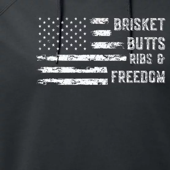 Brisket Butts Ribs And Freedom Bbq Performance Fleece Hoodie