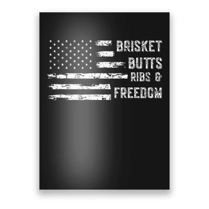 Brisket Butts Ribs And Freedom Bbq Poster