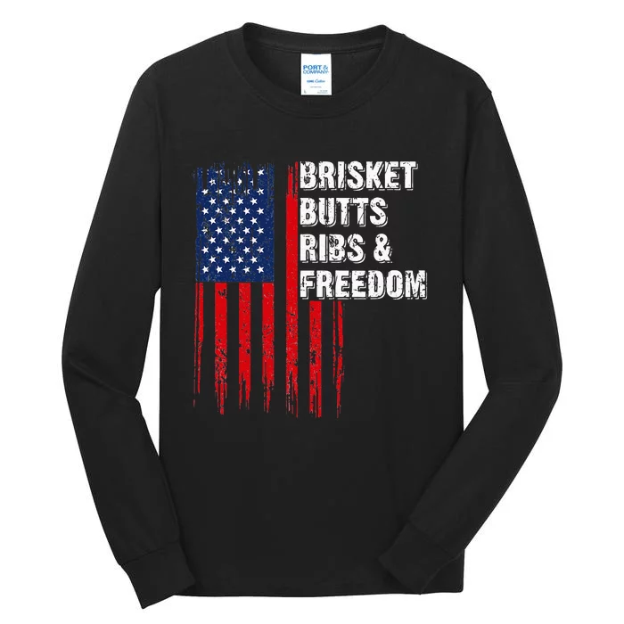 Brisket Butts Ribs And Freedom Steak Cooking Beef Roast Tall Long Sleeve T-Shirt