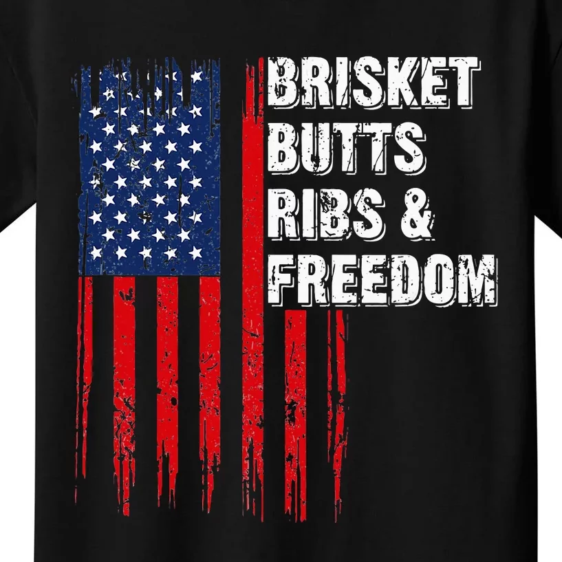 Brisket Butts Ribs And Freedom Steak Cooking Beef Roast Kids T-Shirt