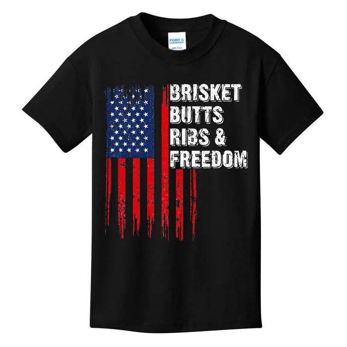 Brisket Butts Ribs And Freedom Steak Cooking Beef Roast Kids T-Shirt