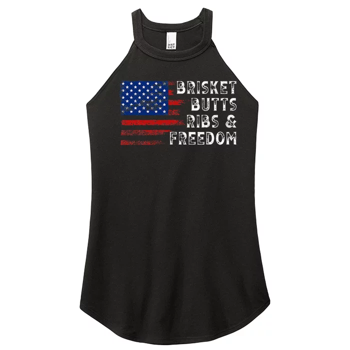 Brisket Butts Ribs And Freedom Steak Cooking Beef Roast Women’s Perfect Tri Rocker Tank