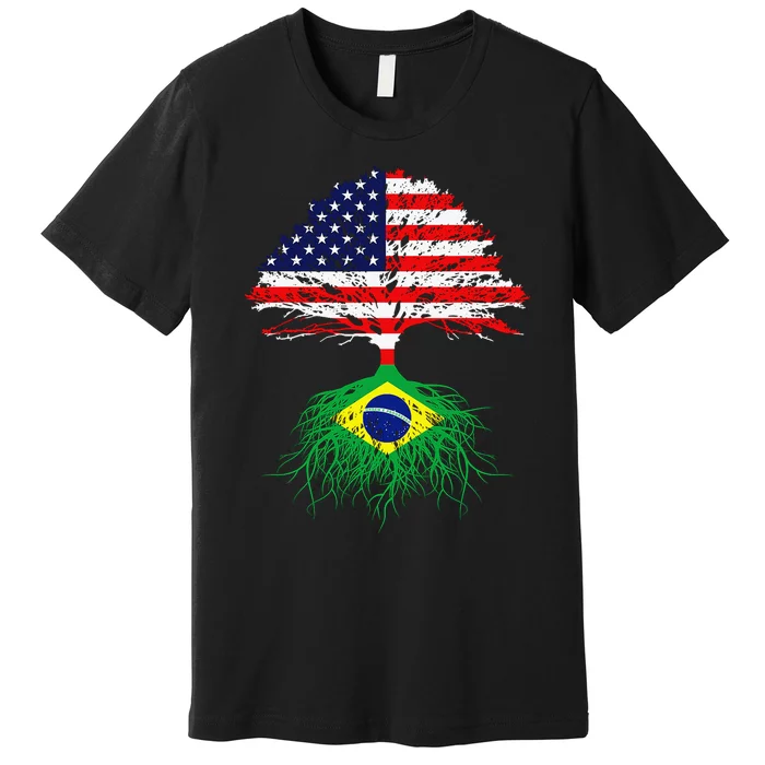 Brazil Brasil Roots Brazilian American Immigrant Premium T-Shirt