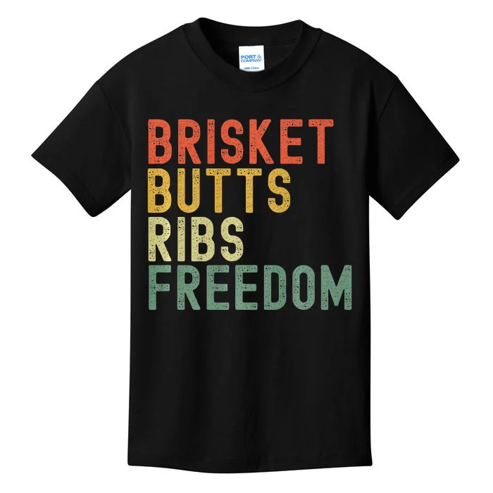 Brisket Butts Ribs Freedom Bbq Meat Smoker Meat Lover Kids T-Shirt