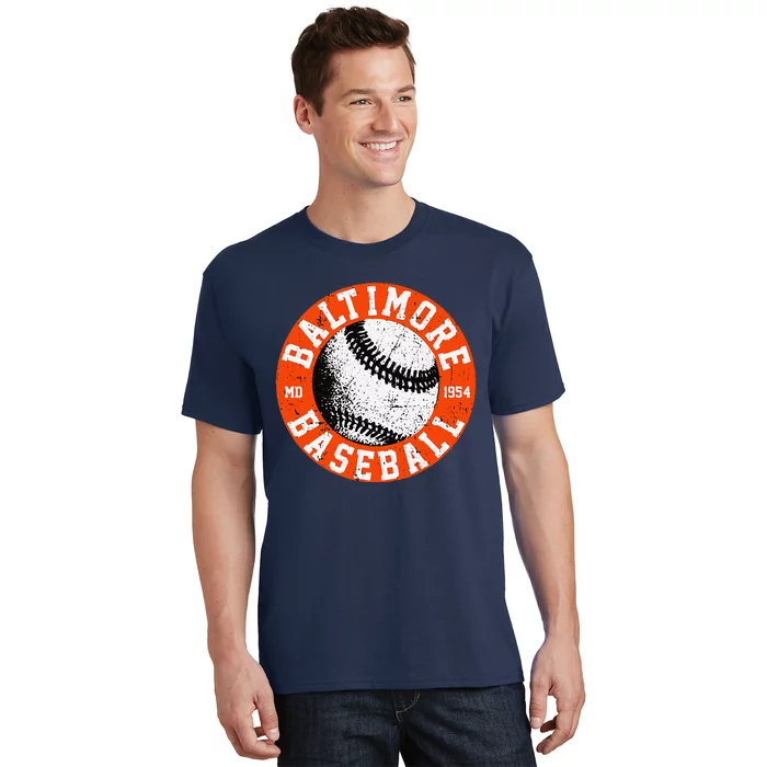 Baltimore Baseball Retro Vintage Design Baseball Lover T-Shirt