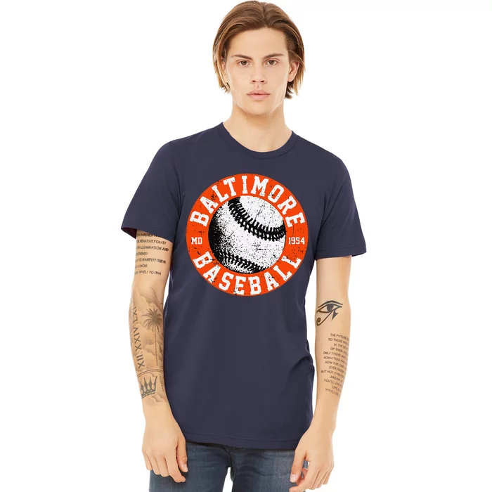 Baltimore Baseball Retro Vintage Design Baseball Lover Premium T-Shirt