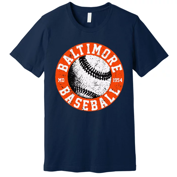 Baltimore Baseball Retro Vintage Design Baseball Lover Premium T-Shirt