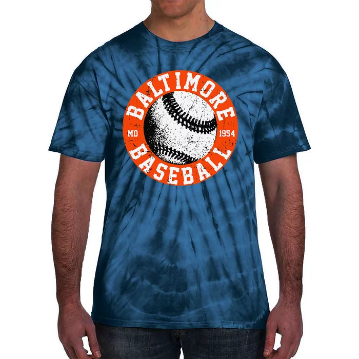 Baltimore Baseball Retro Vintage Design Baseball Lover Tie-Dye T-Shirt