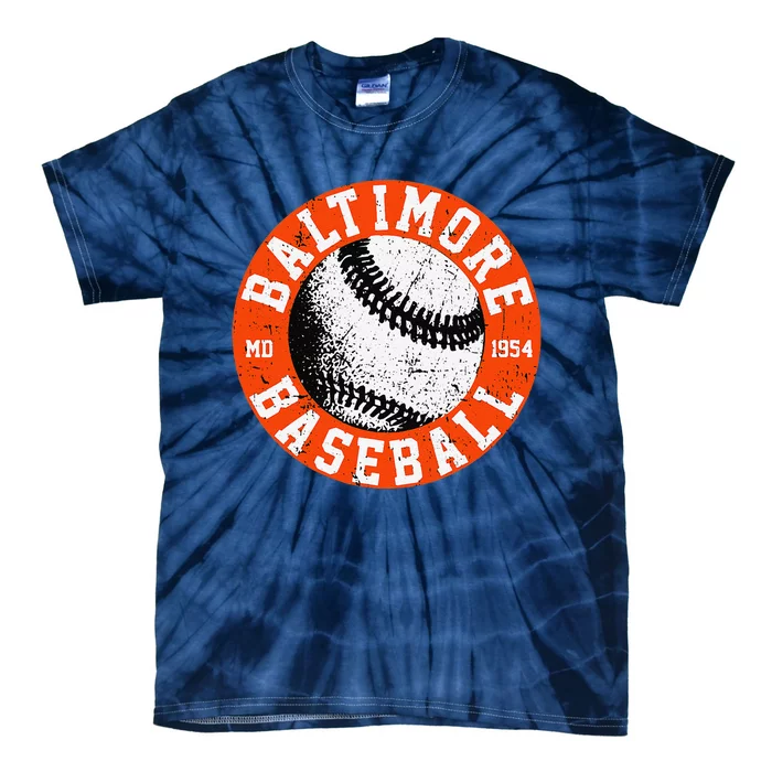 Baltimore Baseball Retro Vintage Design Baseball Lover Tie-Dye T-Shirt