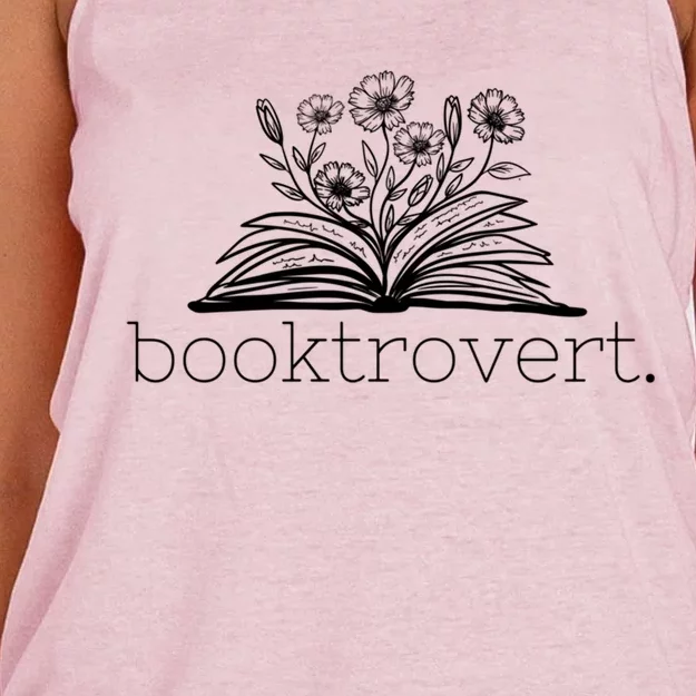 Booktrovert Book Reader Gift Women's Knotted Racerback Tank