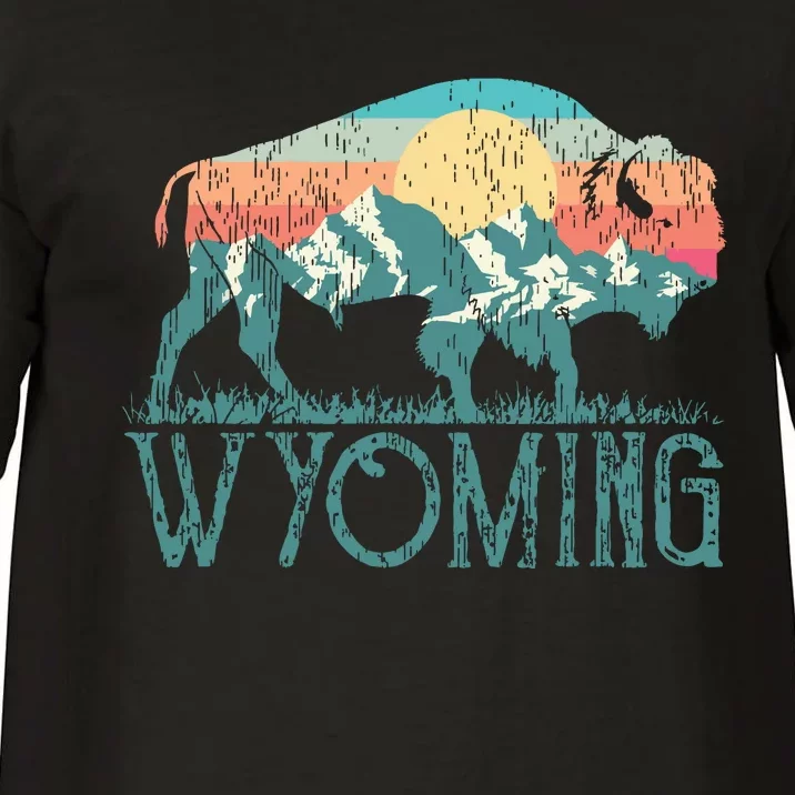 Bison Buffalo Retro Wyoming Wy Mountains Retro Comfort Colors T-Shirt