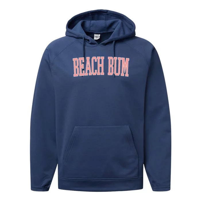 Beach Bum Retro Summer Performance Fleece Hoodie