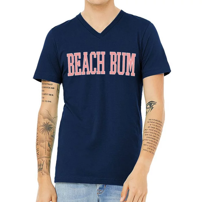 Beach Bum Retro Summer V-Neck T-Shirt